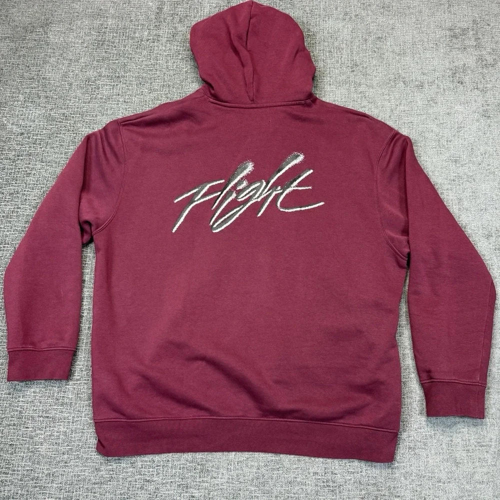 Jordan Flight Hoodie Men's XL Burgundy Fleece Jumpman Sweatshirt Pullover